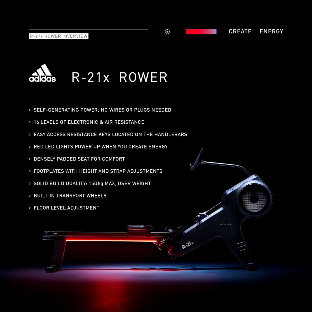 เครื่องกรรเชียงบกแบบลม Adidas R-21x Rower